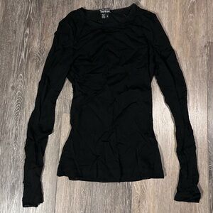 Tripp NYC Slim Black Fishnet Long Sleeve Top